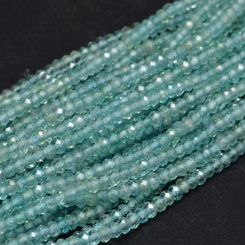 PandaHall Faceted Abaucs Natural Apatite Bead Strands, 3x2mm, Hole: 1mm; about 187pcs/strand, 15.5" Apatite Abacus