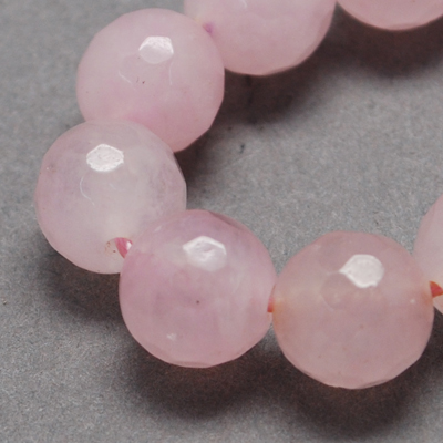 PandaHall Natural Jade Bead Strands, Dyed, Faceted, Round, Pink, 10mm; Hole: 1mm, about 38pcs/strand, 14.5" Other Jade Round Pink