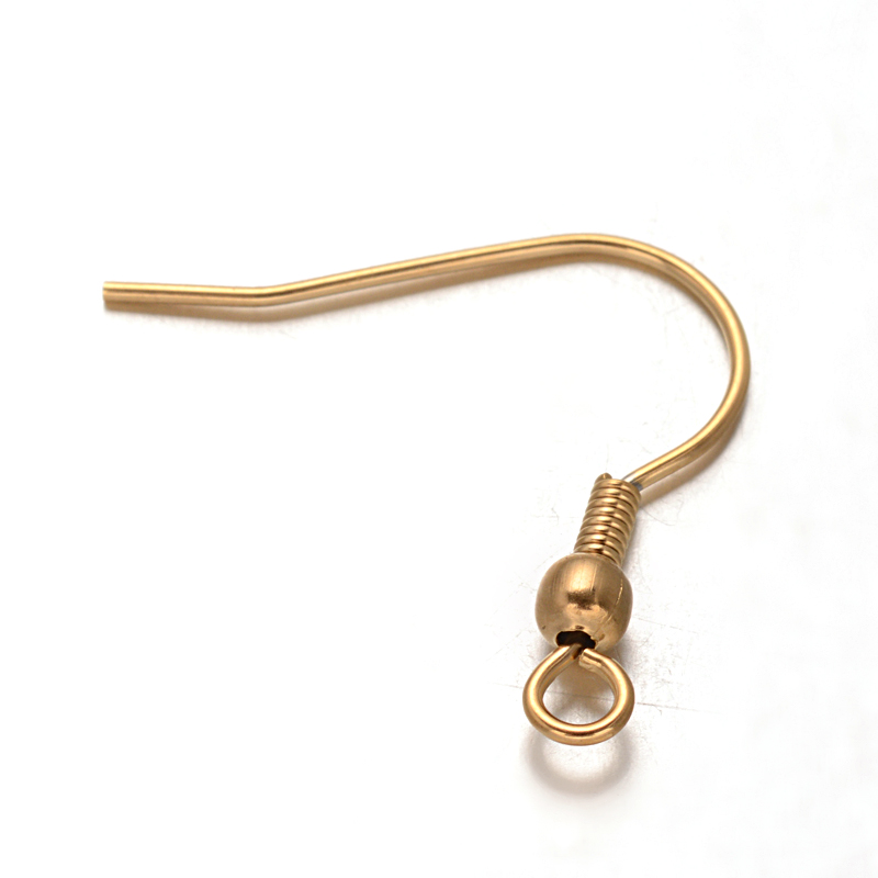 PandaHall 304 Stainless Steel Earring Hooks, Golden, 20x21x3mm, Hole: 2mm Stainless Steel