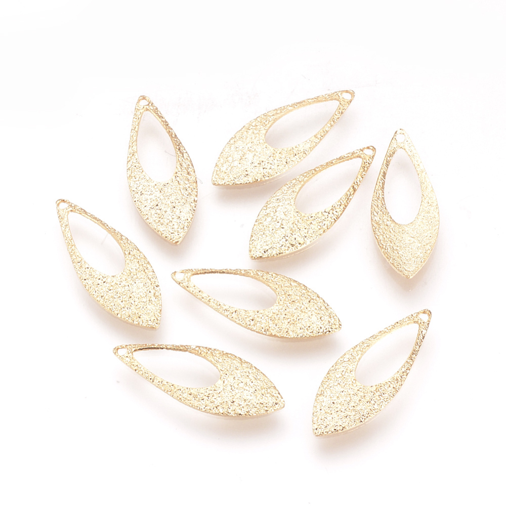 PandaHall Brass Pendants, Real Gold Plated, Horse Eye, 18.5x7x1mm, Hole: 1mm Brass Horse Eye