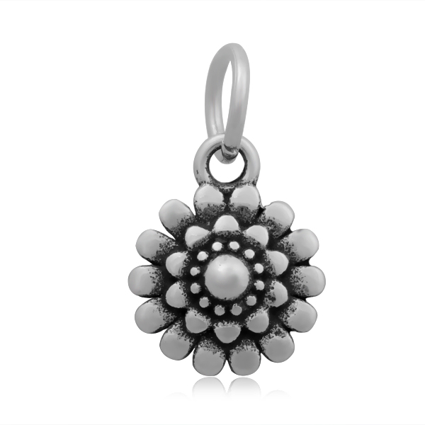 PandaHall Flower 316 Stainless Steel Pendants, Antique Silver, 14x11x3mm, Hole: 5mm Stainless Steel Flower