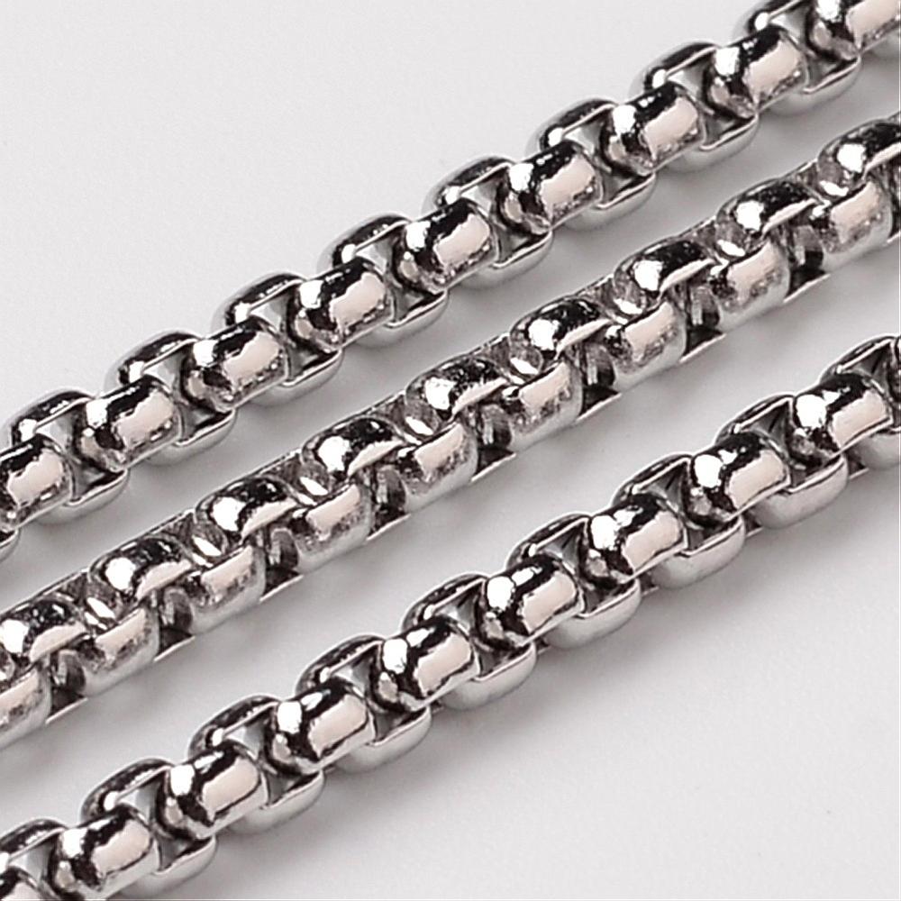 PandaHall 304 Stainless Steel Cable Chains, Stainless Steel Color, 97x2.5x2.5mm Stainless Steel