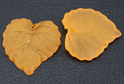 PandaHall Transparent Acrylic Pendants, Frosted, Leaf, Orange, Dyed, about 16mm long, 15mm wide, 2mm thick, hole: 1.2mm Acrylic Leaf Orange