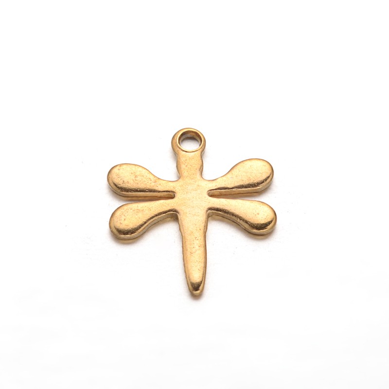 PandaHall Dragonfly 304 Stainless Steel Charms, Golden, 12x10.5x1mm, Hole: 1mm Stainless Steel Dragonfly