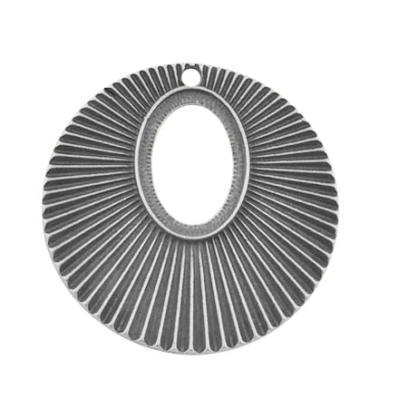 PandaHall Tibetan Style Open Back Pendant Cabochon Settings, Lead Free & Nickel Free, Flat Round, Antique Silver, Tray: 24x17mm; 48~49x2mm...