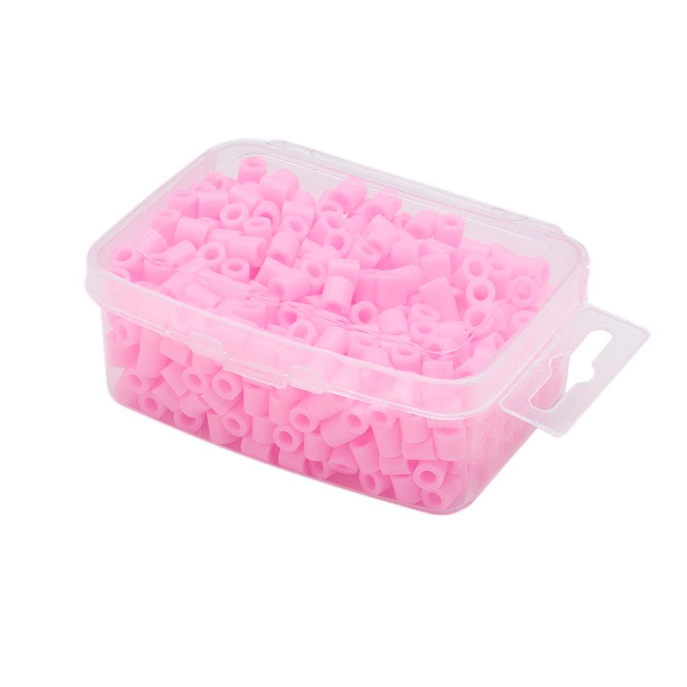 PandaHall 1 Box 5mm Hama Beads PE DIY Fuse Beads Refills Perler Beads for Kids, Tube, PearlPink, 5x5mm, Hole: 3mm; about 500pcs/box Plastic...