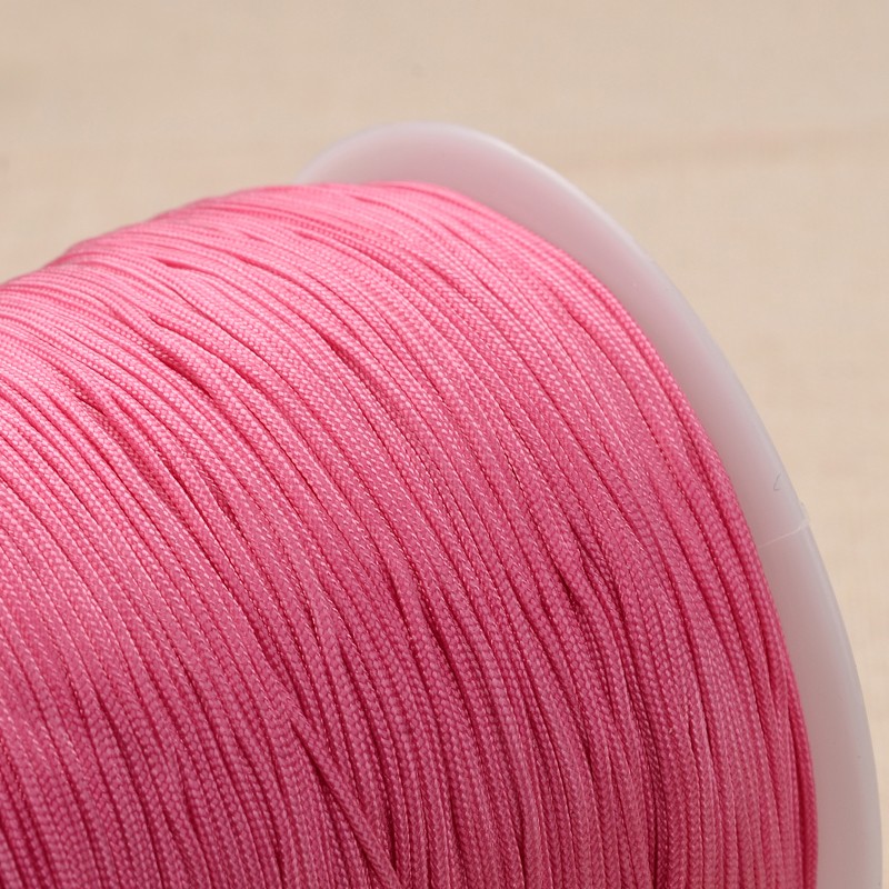 PandaHall Polyester Cord, Pink, 1mm, about 300meter/roll Polyester Pink