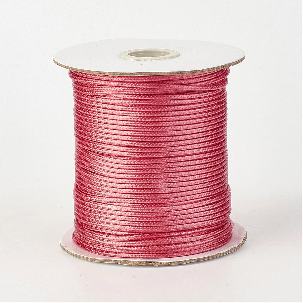 PandaHall Environmental Korean Waxed Polyester Cord, IndianRed, 1mm; about 200yards/roll(182.88m/roll) Waxed Polyester Cord Red