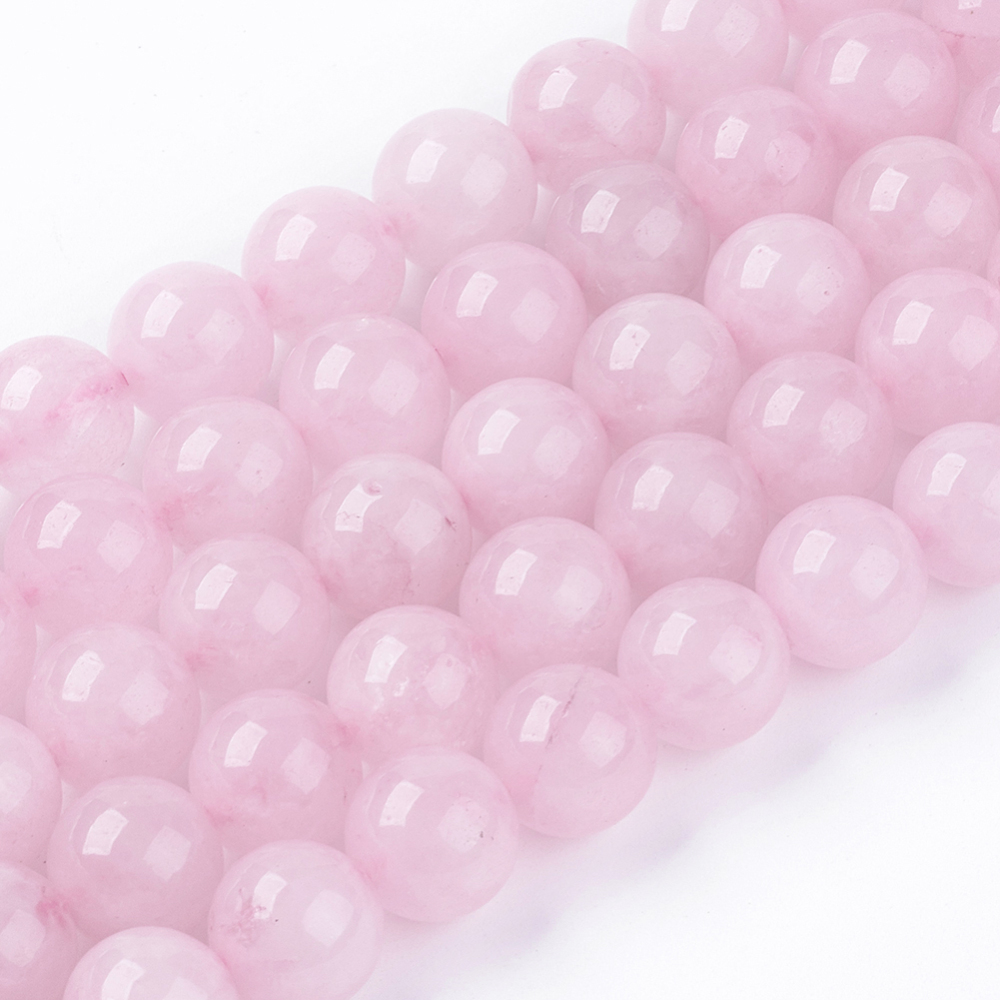 PandaHall Natural Jade Bead Strands, Dyed, Round, Pink, 10mm, Hole: 1mm; about 38pcs/strand, 14.9" Other Jade Round Pink