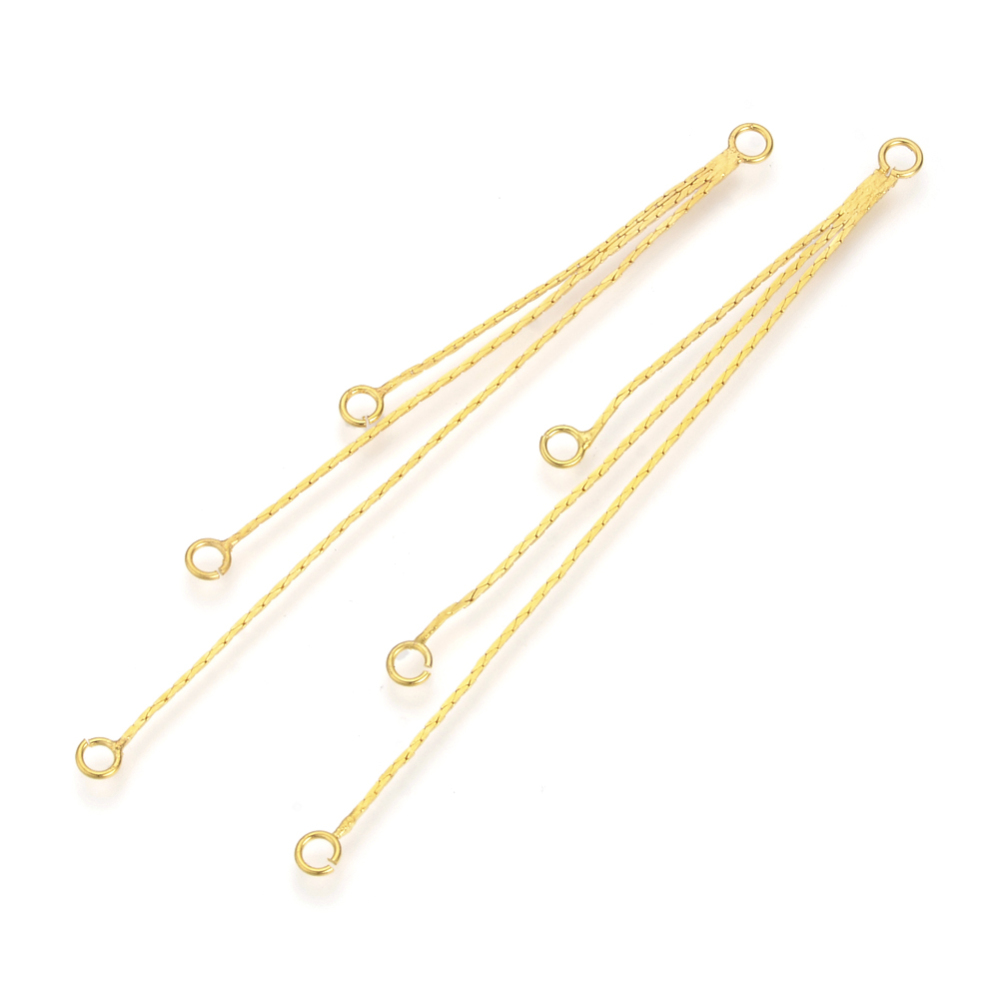 PandaHall Brass Chain Chandelier Components Links, Golden, 88mm, Hole: 2.5mm Brass