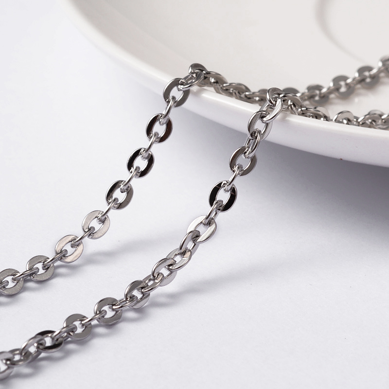 PandaHall 304 Stainless Steel Cable Chains, with Spool, Stainless Steel Color, 4x3x0.8mm; about 20m/roll Stainless Steel