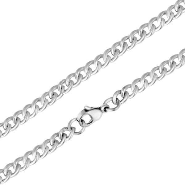 PandaHall 316 Stainless Steel Curb Chain Necklaces, with Lobster Claw Clasps, Stainless Steel Color, 17.7"(45cm)x4.5mm; Link: 6x4x1mm...