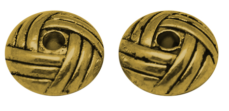 PandaHall Zinc Alloy Spacer Beads, Flat Round, Lead Free & Nickel Free, Antique Golden, 6x3.2mm, Hole: 2mm Alloy Flat Round