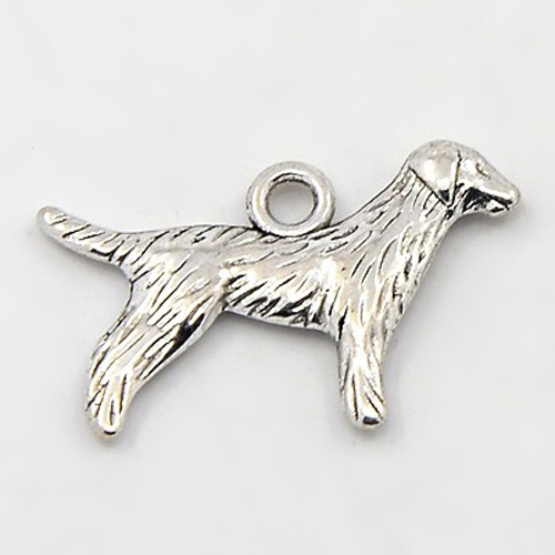 PandaHall Antique Silver Tibetan Silver Dog Pendants, Lead Free and Cadmium Free, about 23mm long, 14.5mm wide, 3mm thick, hole: 2mm Alloy...