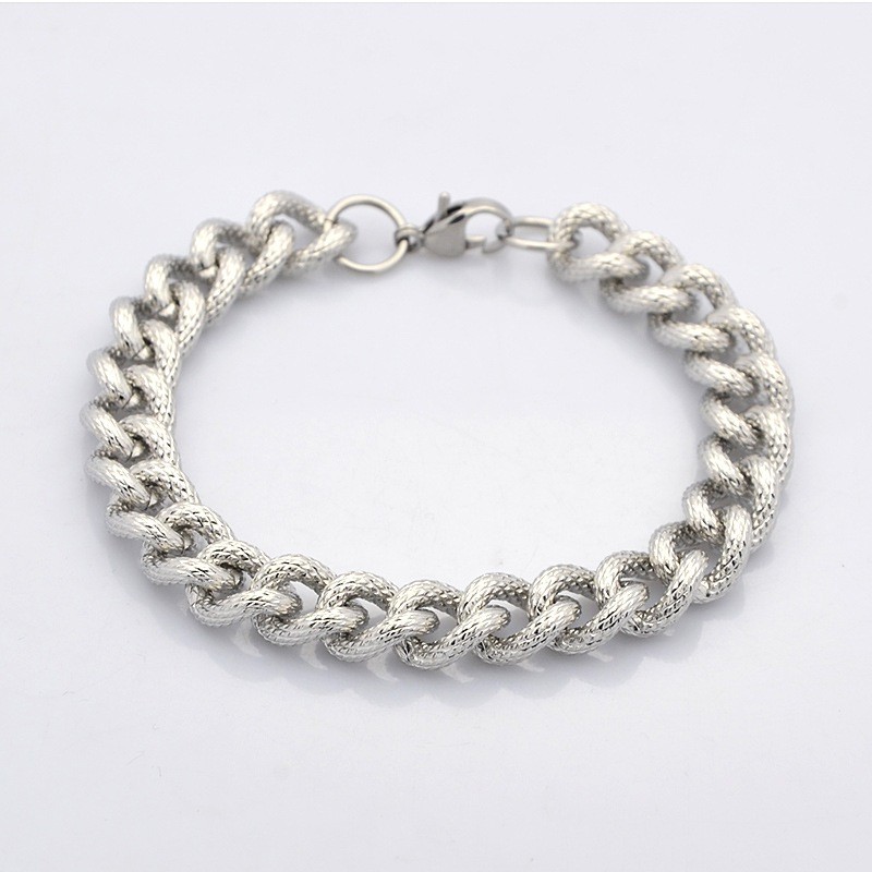 PandaHall 304 Stainless Steel Curb Chain Twisted Chain Bracelets, with Lobster Claw Clasps, Stainless Steel Color, 7-1/2"(190mm) Stainless...