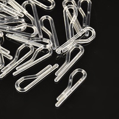 PandaHall Plastic Clips, Clear, 36x11x3mm Plastic Clear
