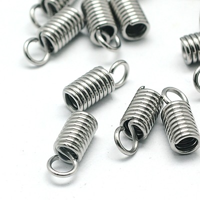 PandaHall 304 Stainless Steel Terminators, Cord Coil, 10x4mm, Hole: 2.5mm Stainless Steel