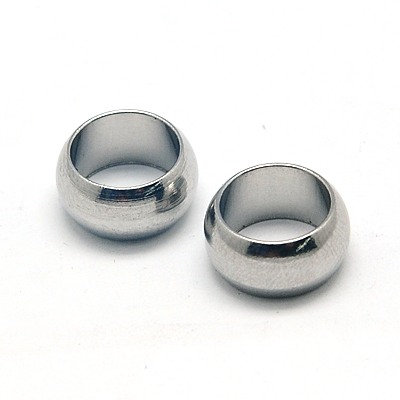 PandaHall 304 Stainless Steel Beads, Rondelle, 10x5mm, Hole: 7.5mm Stainless Steel Rondelle
