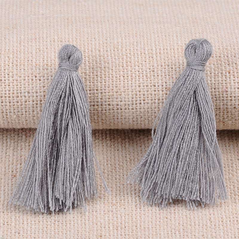 PandaHall Polyester Tassel Pendant Decorations, Gray, 26~30x4mm; about 300pcs/bag Polyester Gray