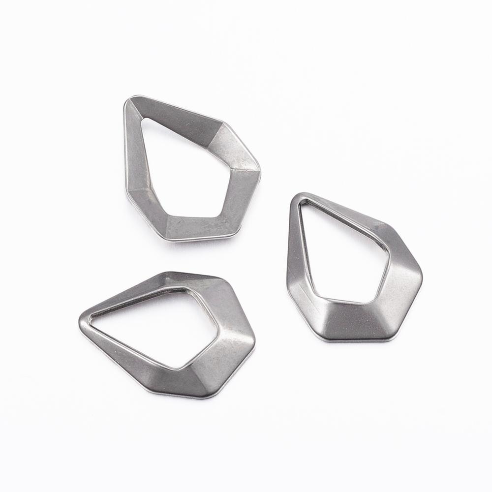 PandaHall 304 Stainless Steel Pendants, Drop, Stainless Steel Color, 21x15x1mm, Hole: 14x9mm Stainless Steel Drop