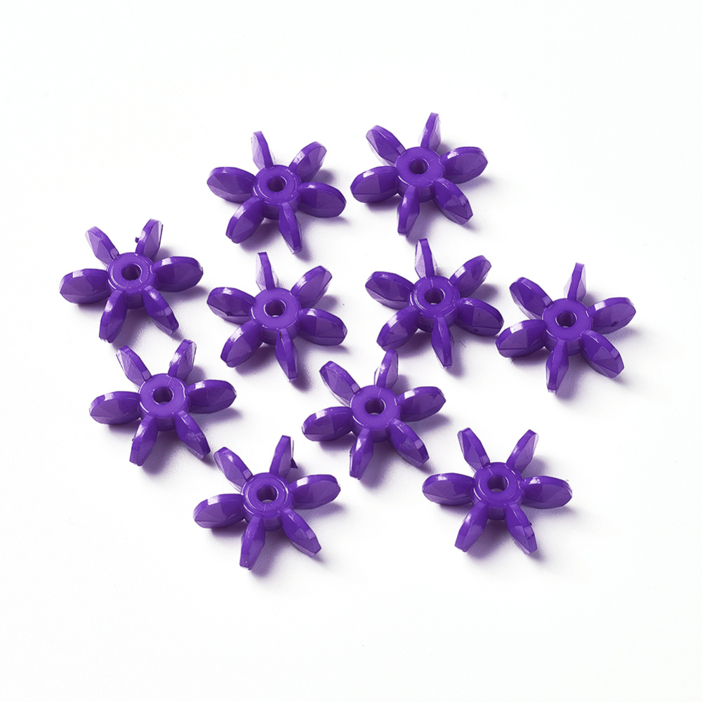PandaHall DarkOrchid Acrylic Paddle Beads, Star Flake, 14x12x5mm, Hole: 2mm Acrylic Others Purple