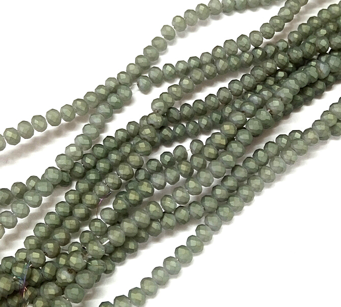 PandaHall Full Rainbow Plated Faceted Rondelle Glass Beads Strands, Frosted, Aquamarine, 6x4mm, Hole: 1mm; about 98pcs/strand, 15.7" Glass...