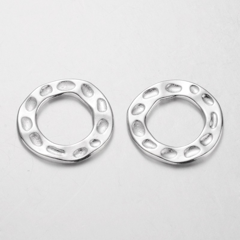 PandaHall Tibetan Style Linking Rings, Circle Frames, Lead Free and Cadmium Free, Ring, about 24mm in diameter, 2mm thick.LF8216Y, Silver...
