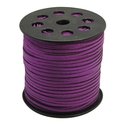 PandaHall Glitter Powder Faux Suede Cord, Faux Suede Lace, Purple, 3mm; 100yards/roll Suede Purple