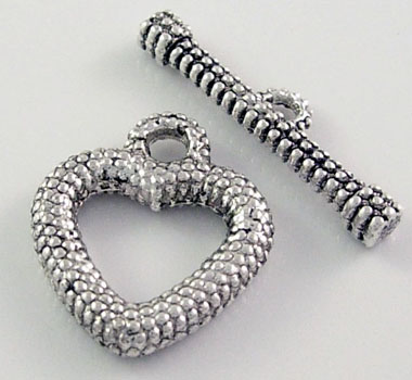 PandaHall Tibetan Silver Toggle Clasps, Mother's Day Jewellry Making, Heart, Antique Silver, Lead Free and Cadmium Free, Heart, Heart: 18mm...