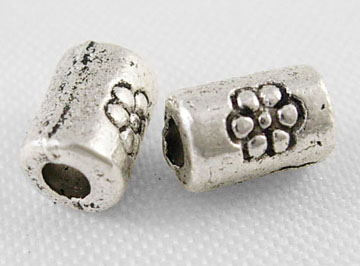 PandaHall Tibetan Style Bead Spacers, Lead Free, Cadmium Free & Nickel Free, Column, Antique Silver, about 3.5mm in diameter, 5mm long, hole...