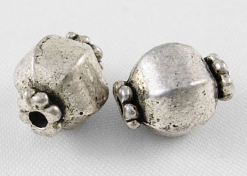 PandaHall Tibetan Style Bead Spacers, Lead Free & Cadmium Free, Barrel, Antique Silver, about 7mm in diameter, 10mm long, hole: 1mm Alloy...