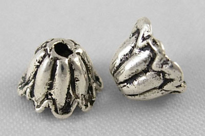 PandaHall Tibetan Style Bead Caps, Lead Free & Cadmium Free & Nickel Free, Cone, Antique Silver, about 7mm in diameter, 5mm thick, hole: 1mm...