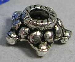 PandaHall Tibetan Silver Bead Caps, Lead Free & Cadmium Free, Flower, Antique Silver, about 6mm in diameter, Hole: 2mm Alloy