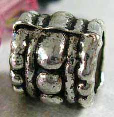 PandaHall Tibetan Style European Beads, Large Hole Beads, Lead Free & Cadmium Free, Tube, Antique Silver, about 7.5mm in diameter, 6.5mm...