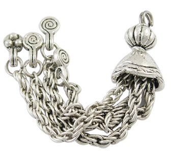 PandaHall Tibetan Style Alloy Big Metal Tassel Pendants, Antique Silver, Lead Free & Cadmium Free; 69mm, Loop: 2.5mm Alloy