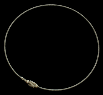 PandaHall Steel Wire Bracelet Cord, with Brass Clasp, Platinum, Grey, about 19cm long; 6.5cm inner diameter, 1mm thick Steel Gray