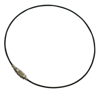 PandaHall Steel Wire Bracelet Cord, with Brass Clasp, Platinum, Black, about 19cm long; 6.5cm inner diameter, 1mm thick Steel Black