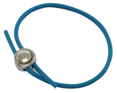 PandaHall Rubber Bracelet Making, Plastic Clasps, Platinum, Blue, about 60mm inner diameter, Wire Cord: 3mm in diameter Rubber Blue