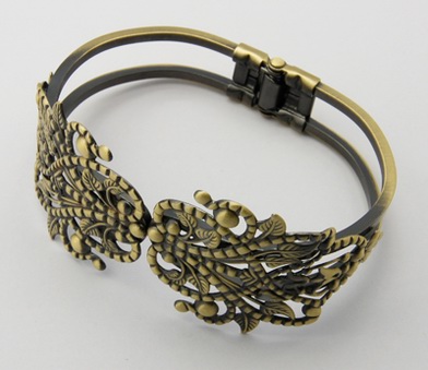 PandaHall Brass Filigree Bangles Making, Antique Bronze, 44x62mm Brass