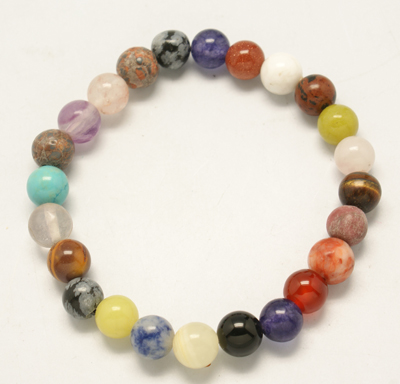 PandaHall Assorted Stone Beads Bracelets, Colorful, 52mm Gemstone