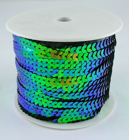 PandaHall Green With AB Color Paillette/Sequin Roll, 6mm in diameter, 100 yards/roll Plastic Flat Round Green