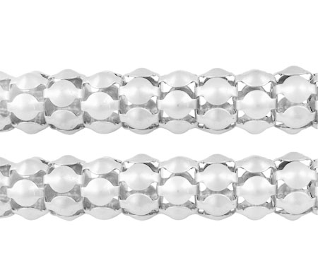 PandaHall Silver Iron Popcorn Chains, with Spool, about: 3.2mm thick Iron Silver