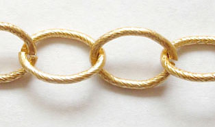 PandaHall O Aluminum Chain, Oxidated in Golden, Link:14x19mm Aluminum Gold