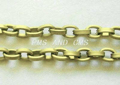 PandaHall Aluminum Chain, Oxidated in Yellow, Link:5.5x8mm Aluminum Yellow