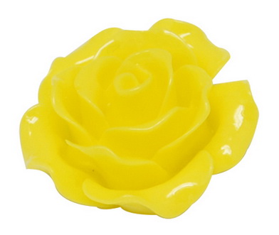 PandaHall Opaque Resin Cabochons, Flower, Yellow, 20x9mm Resin Flower Yellow