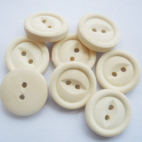 PandaHall Natural 2-hole Handmaking Buttons, Wooden Buttons, Moccasin, 15mm Wood Orange
