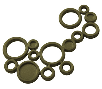 PandaHall Alloy Cabochon Connector Settings, Lead Free and Cadmium Free, Flat Round, Antique Bronze Color, about 57mm long, 38.5mm wide, 2mm...