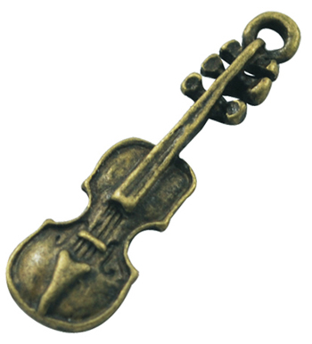 PandaHall Tibetan Style Violin Pendants, Antique Bronze, Lead Free & Cadmium Free 25x7.5x2mm, Hole: 2mm Alloy Musical Instruments