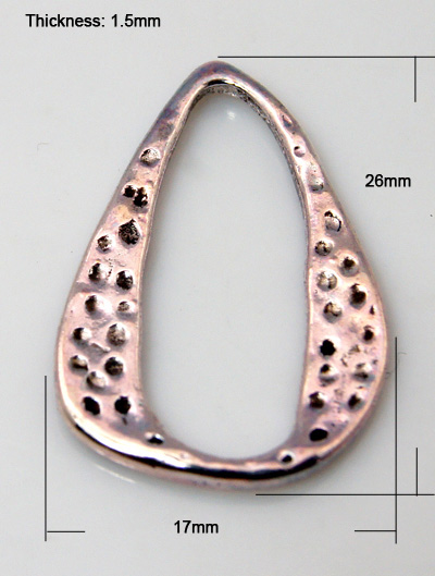 PandaHall Alloy Linking Rings, Nickel Free, Drop, Antique Silver, about 26mm long, 17mm wide, 1.5mm thick Alloy Drop