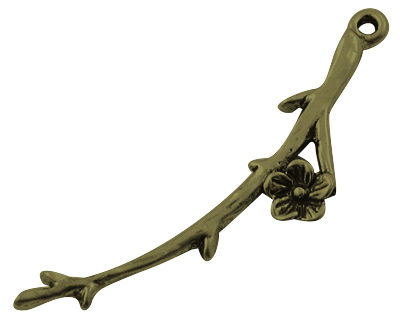PandaHall Alloy Pendants, Lead Free and Cadmium Free, Branch, Antique Bronze Color, 47mm long, 9mm wide, 2.5mm thick, hole: 2mm Alloy Branch